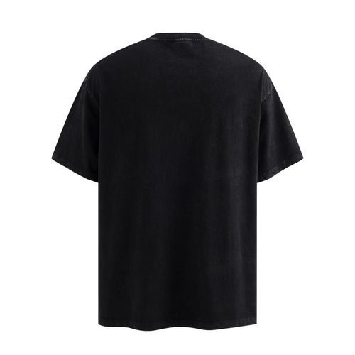 Character print distressed short sleeved shirt