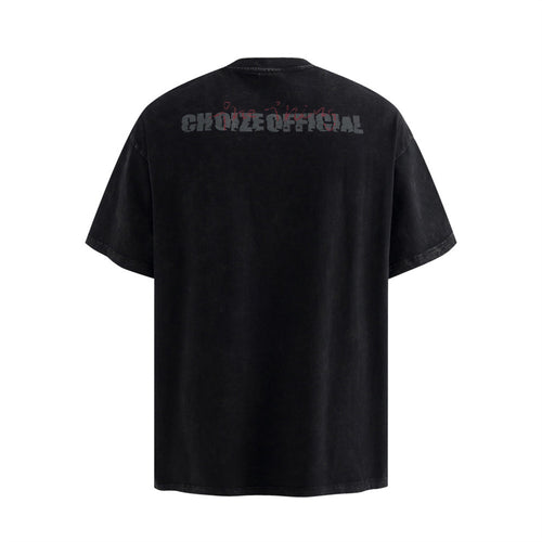 Character printed vintage short sleeved t-shirt