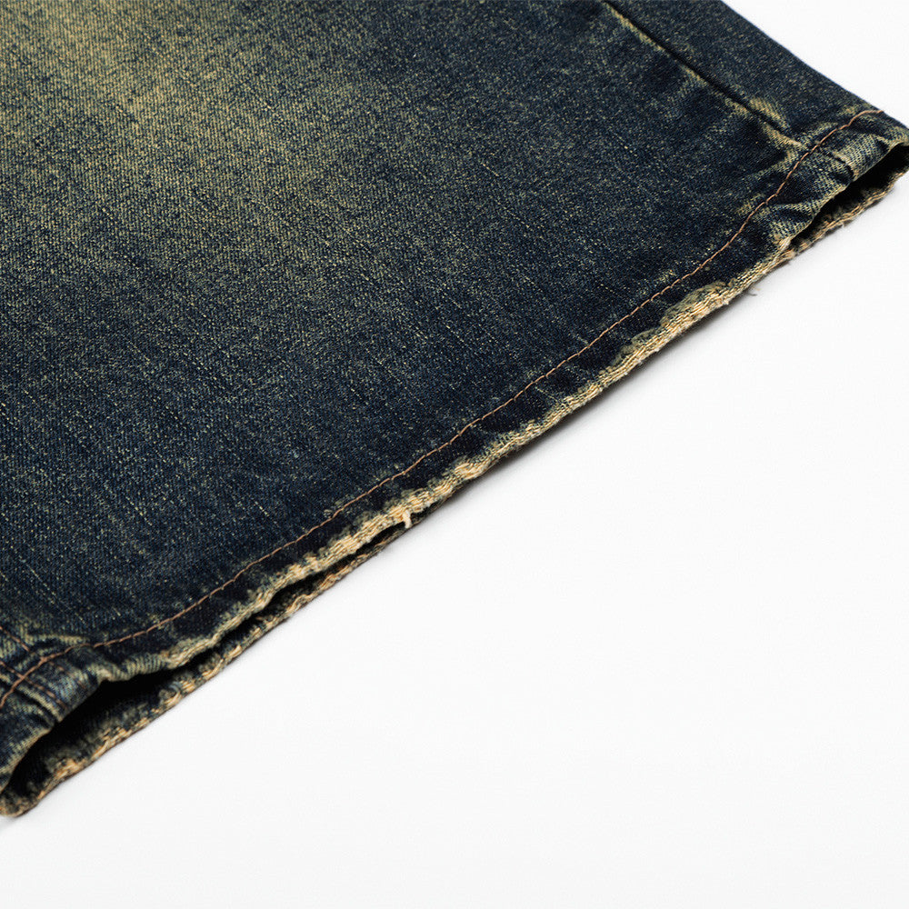 Loose denim cropped pants