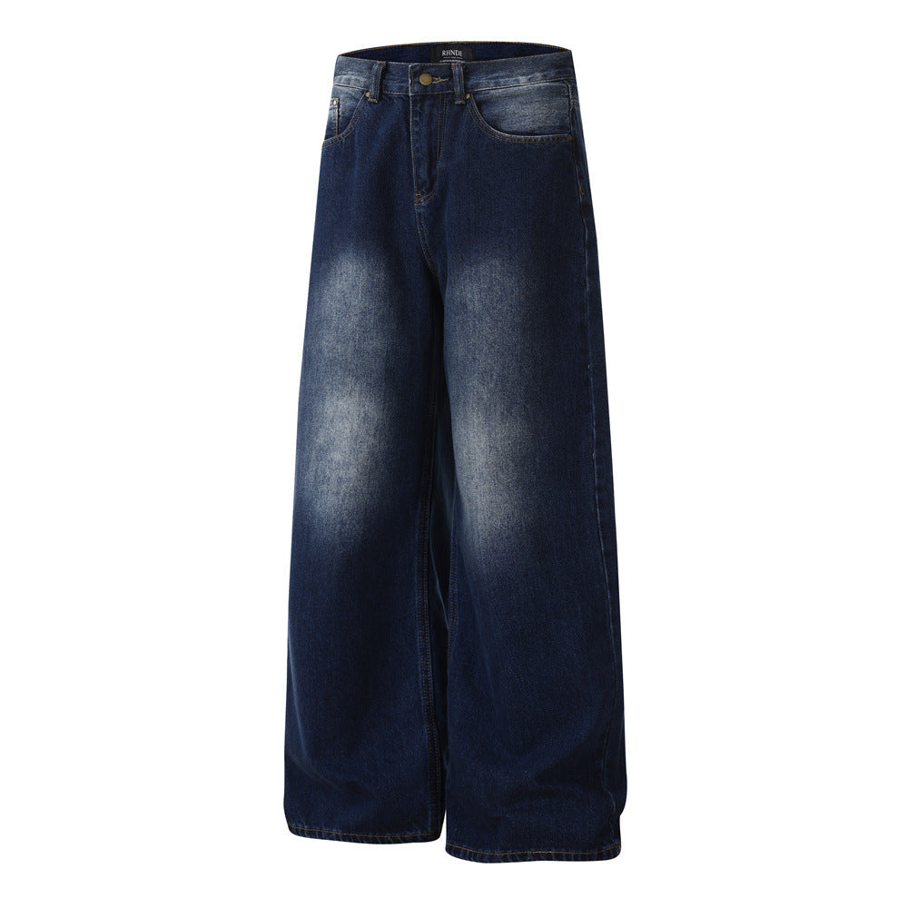 Pocket straight leg denim pants