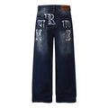 Pocket straight leg denim pants